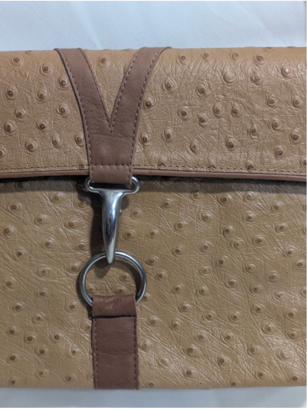 Another Line & Co Brown Ostrich Leather Shoulder Bag - Picture 11 of 14